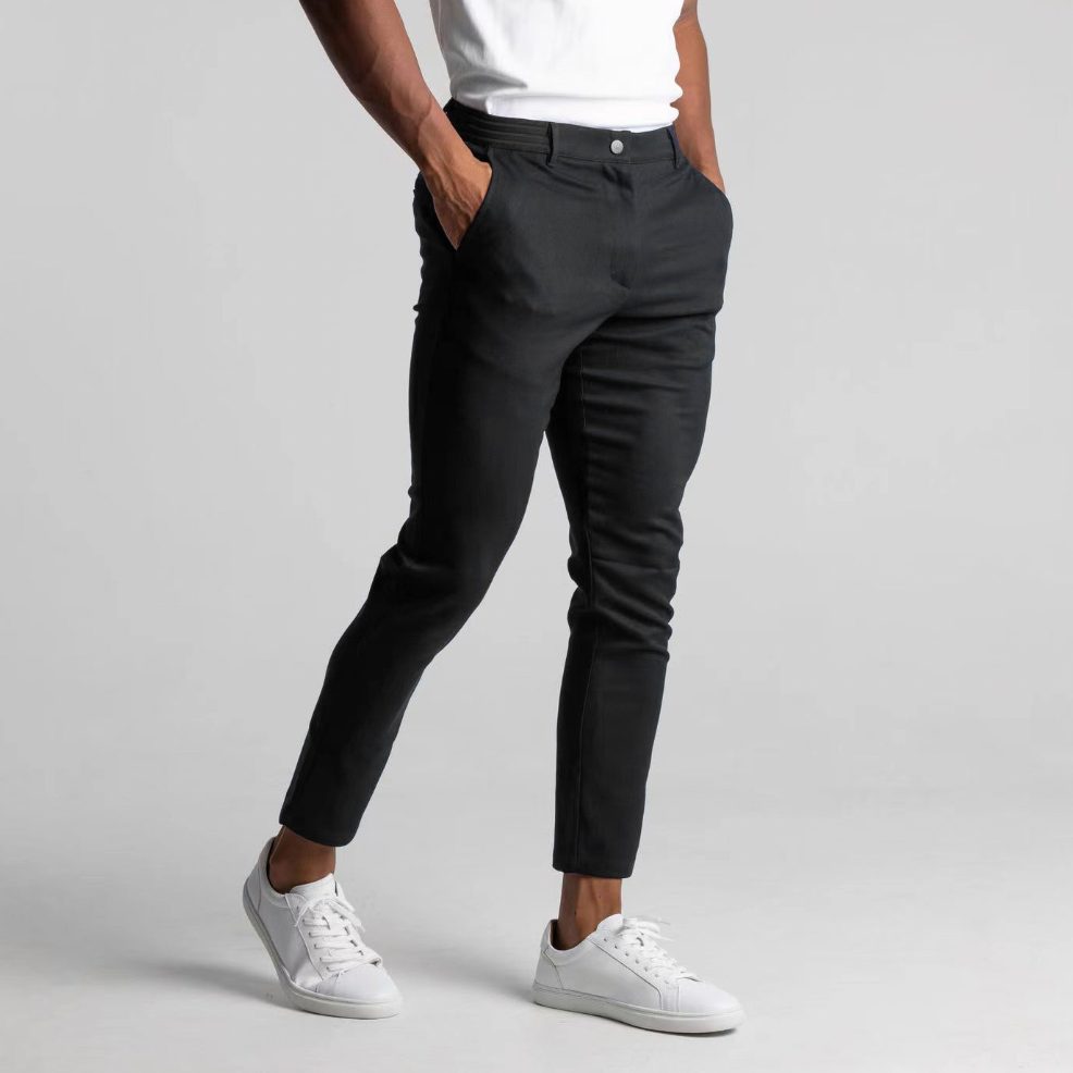 Straight Leg Chino Trousers for Men