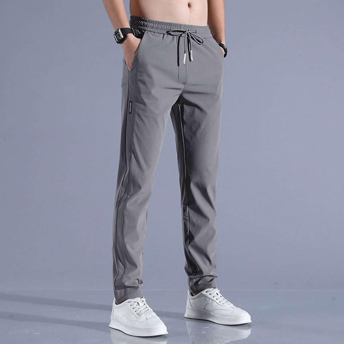 Straight Leg Drawstring Pants for Men