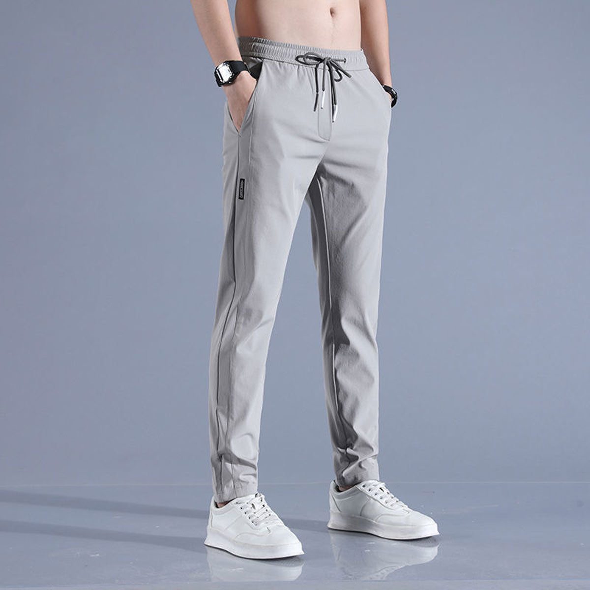 Straight Leg Drawstring Pants for Men