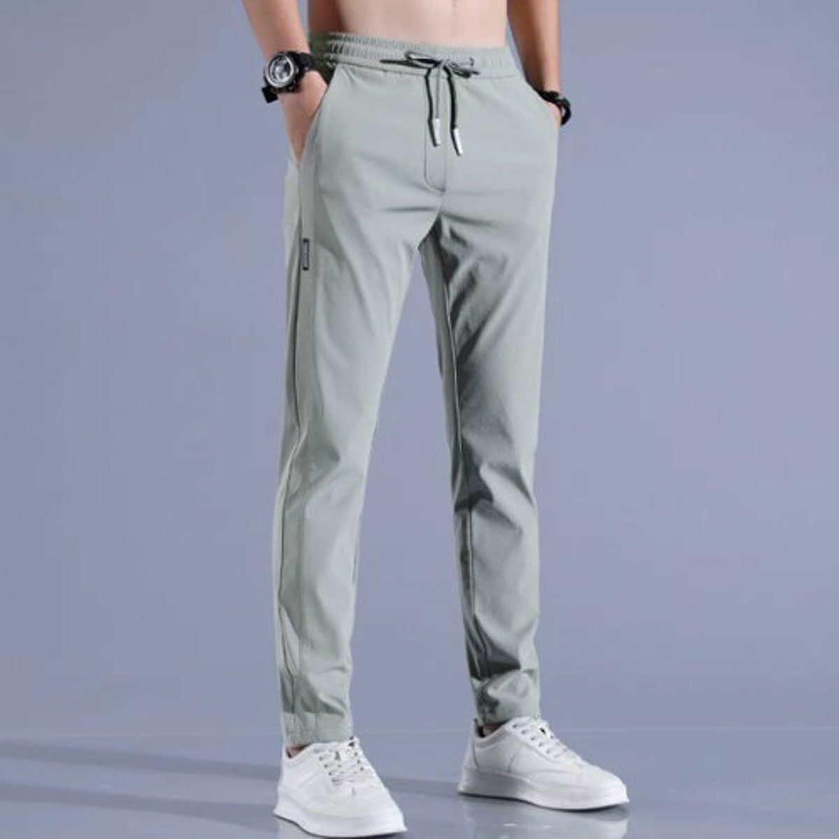 Straight Leg Drawstring Pants for Men