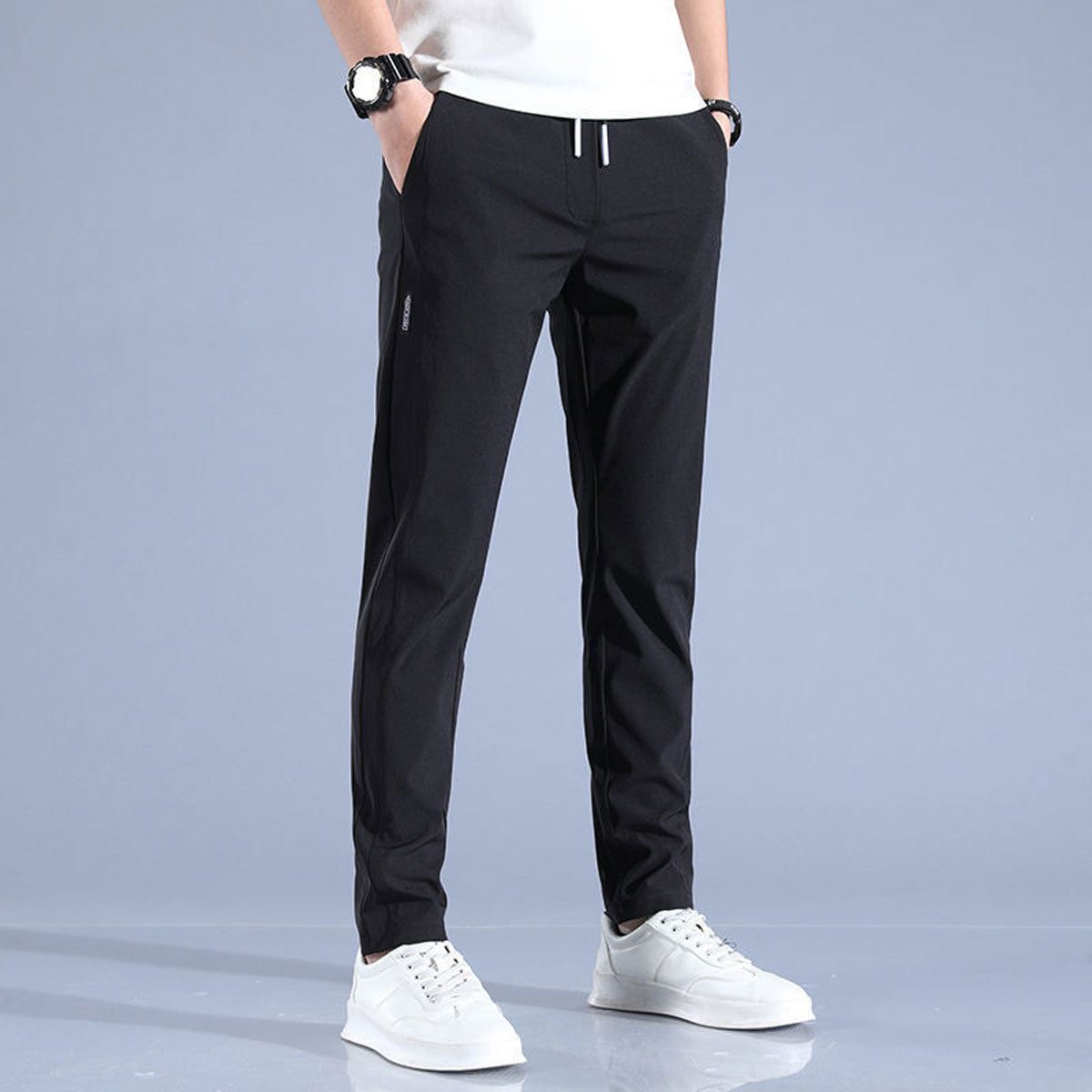 Straight Leg Drawstring Pants for Men