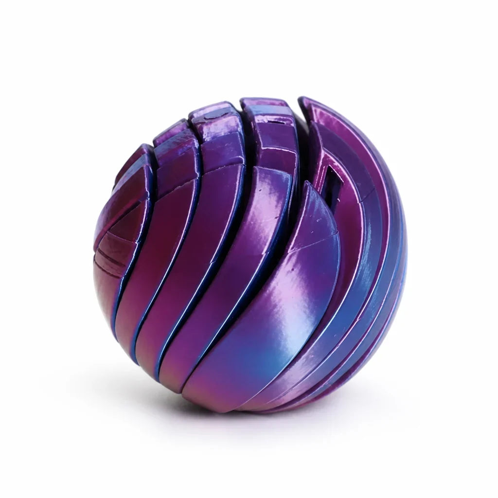 Stress Ball | Spiral Textured Silent Silicone | Diameter 5.4/7.4 cm
