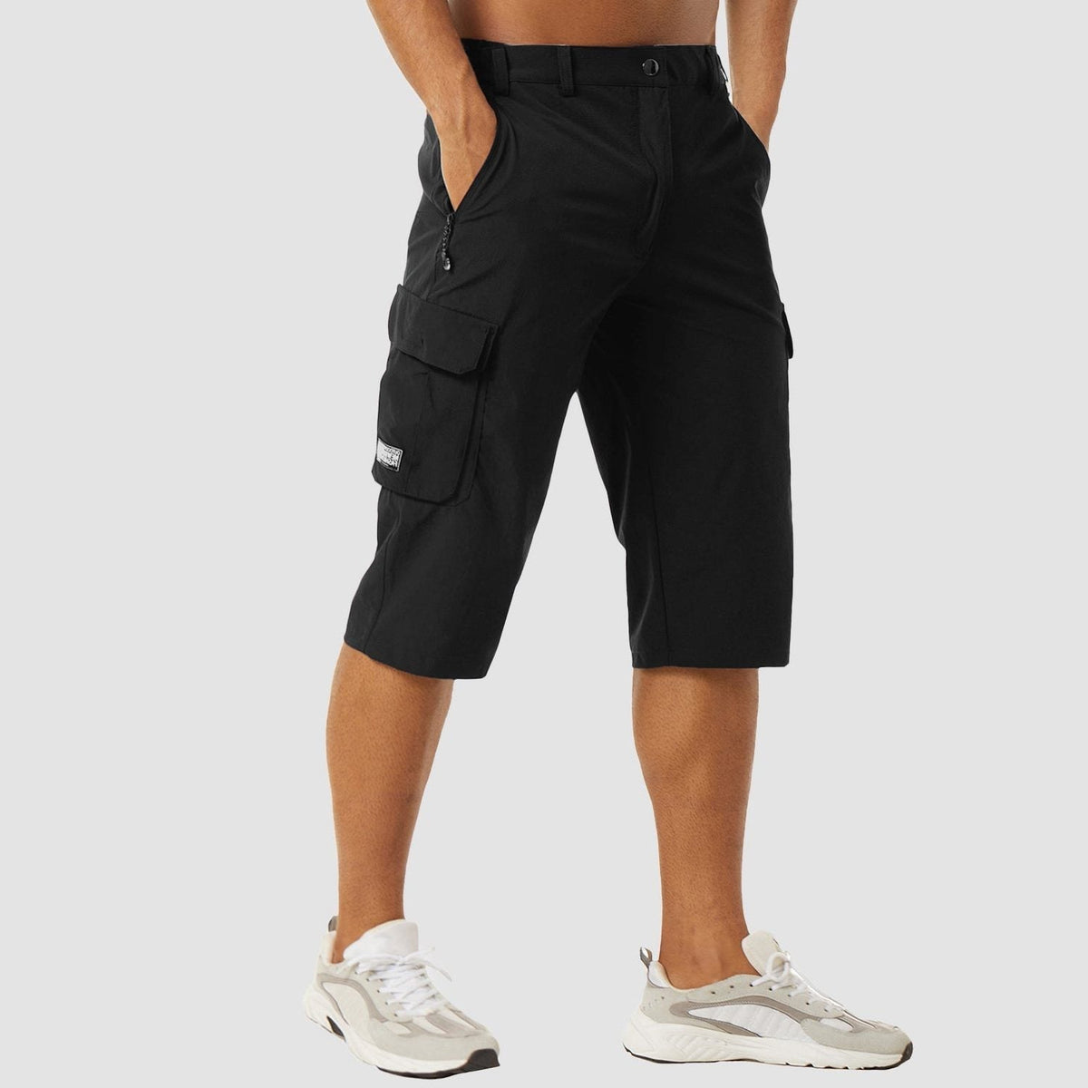 Stretch Fit Cargo Shorts with Welt Pockets for Men