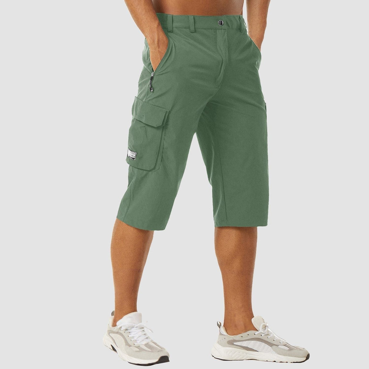 Stretch Fit Cargo Shorts with Welt Pockets for Men