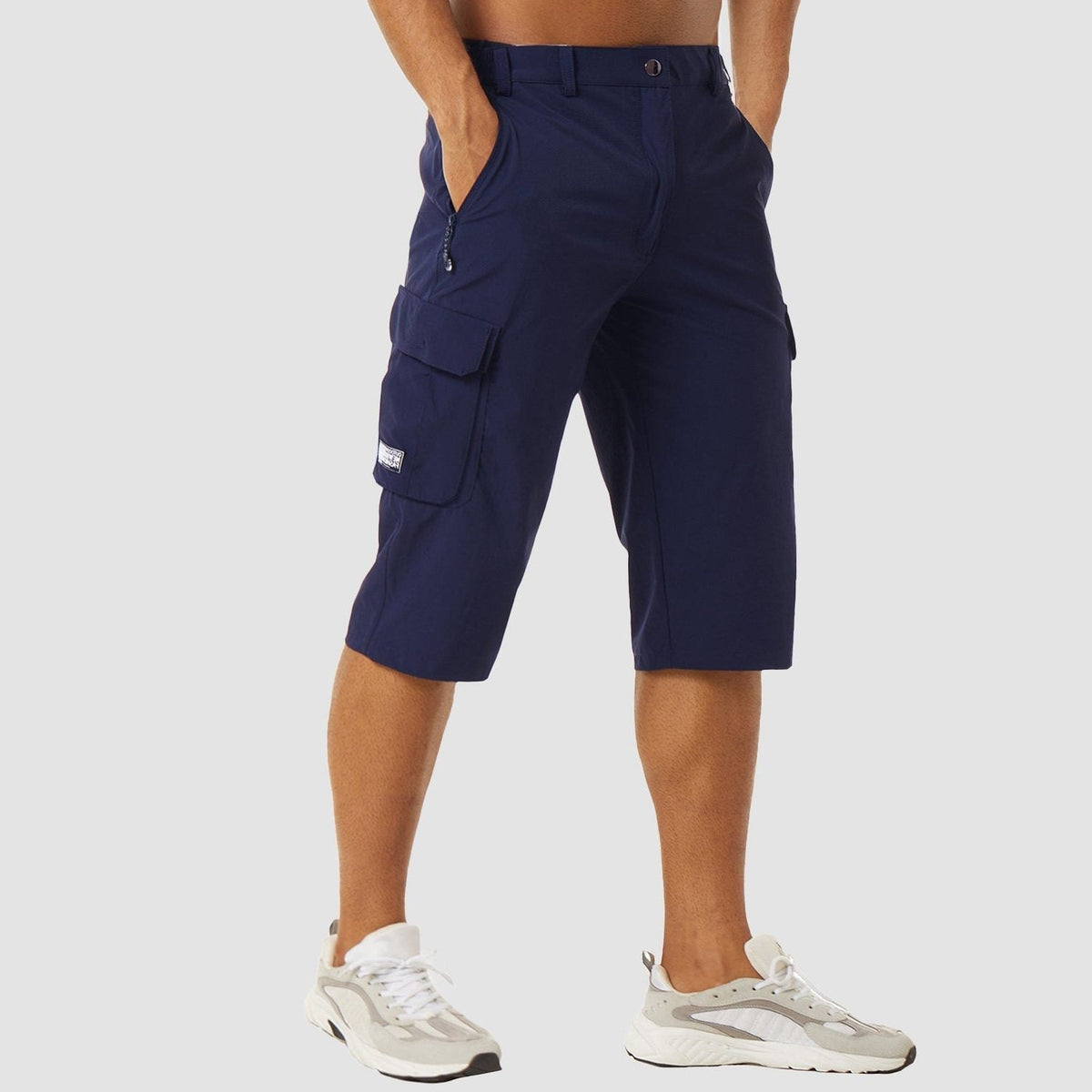 Stretch Fit Cargo Shorts with Welt Pockets for Men