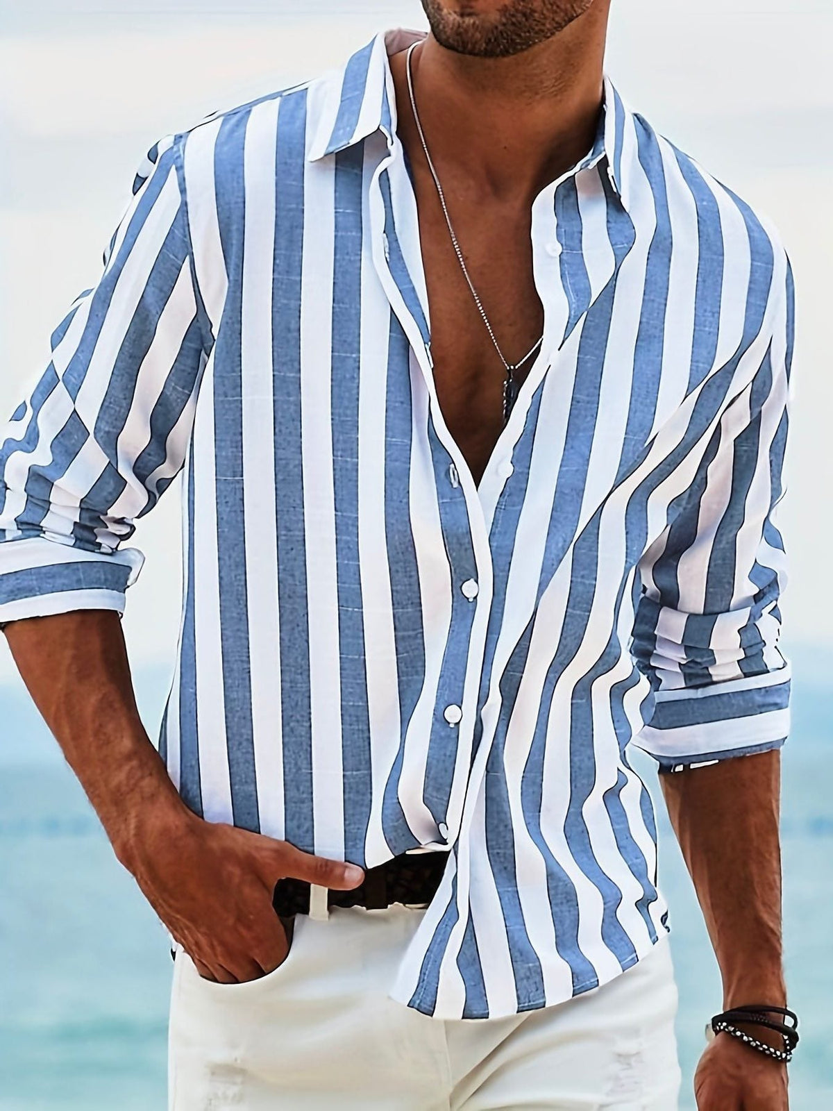 Striped Button-Down Shirt for Men