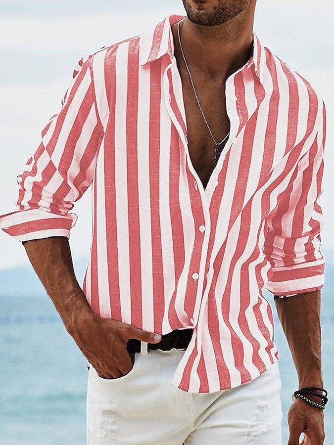 Striped Button-Down Shirt for Men