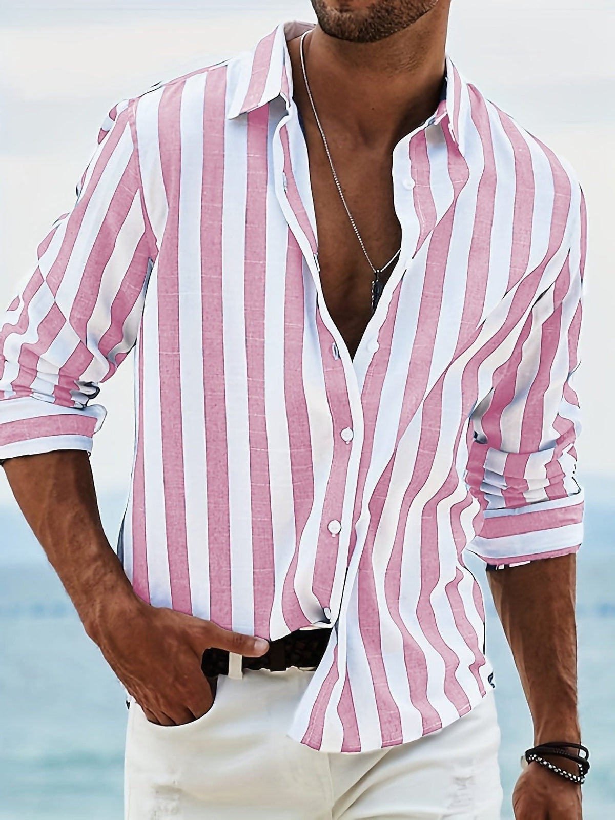 Striped Button-Down Shirt for Men
