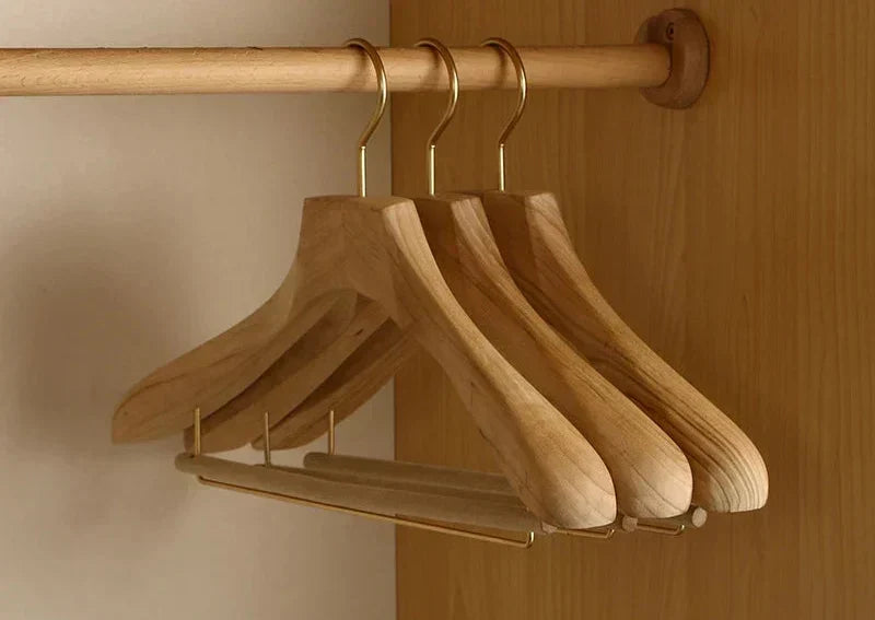 Suit & Trouser Hangers | Wide-Shoulder Camphor Wood | Set of 2