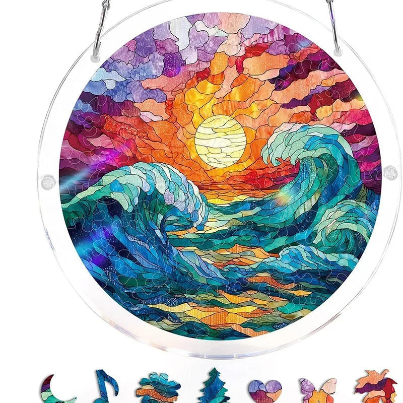 Sun Catcher | Shatterproof Acrylic & UV-Resistant | Ocean-Inspired Mosaic