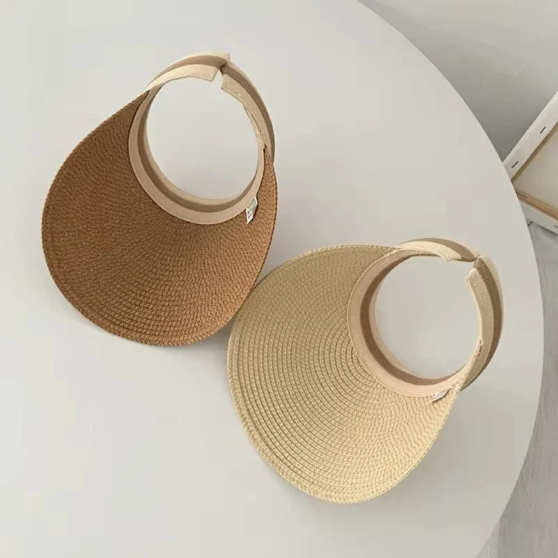 Sun Visor Hat | Straw Wide Brim & UV Protection