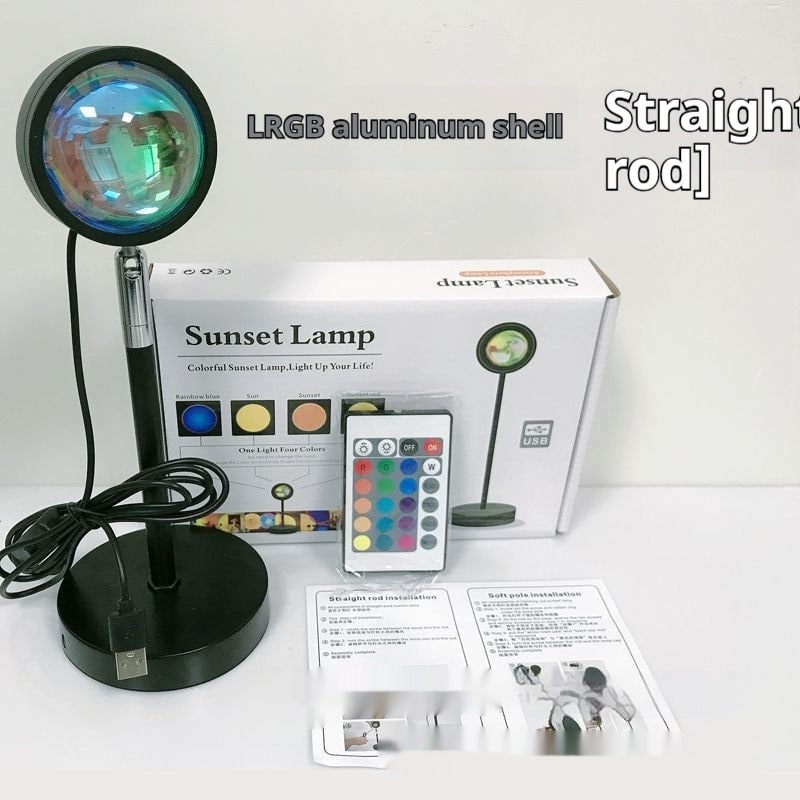 Sunset Lamp LED Projector Light with Adjustable Neck and Night Projection Ocean Wave