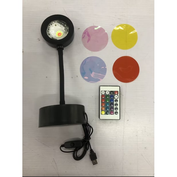 Sunset Lamp LED Projector Light with Adjustable Neck and Night Projection Ocean Wave