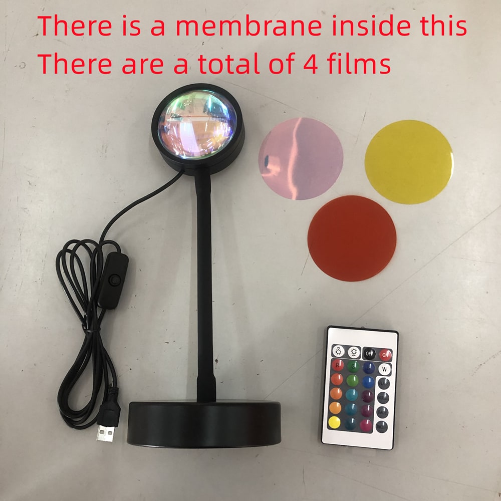Sunset Lamp LED Projector Light with Adjustable Neck and Night Projection Ocean Wave