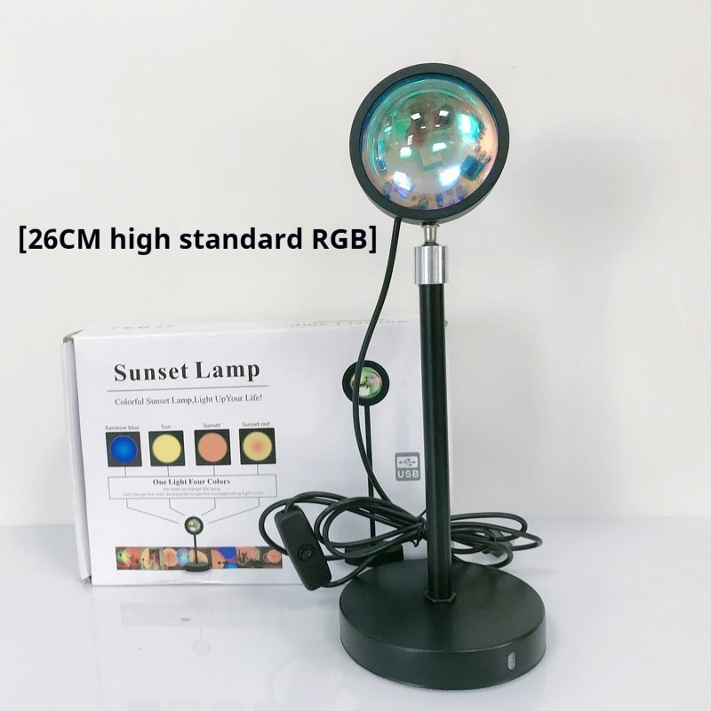 Sunset Lamp LED Projector Light with Adjustable Neck and Night Projection Ocean Wave