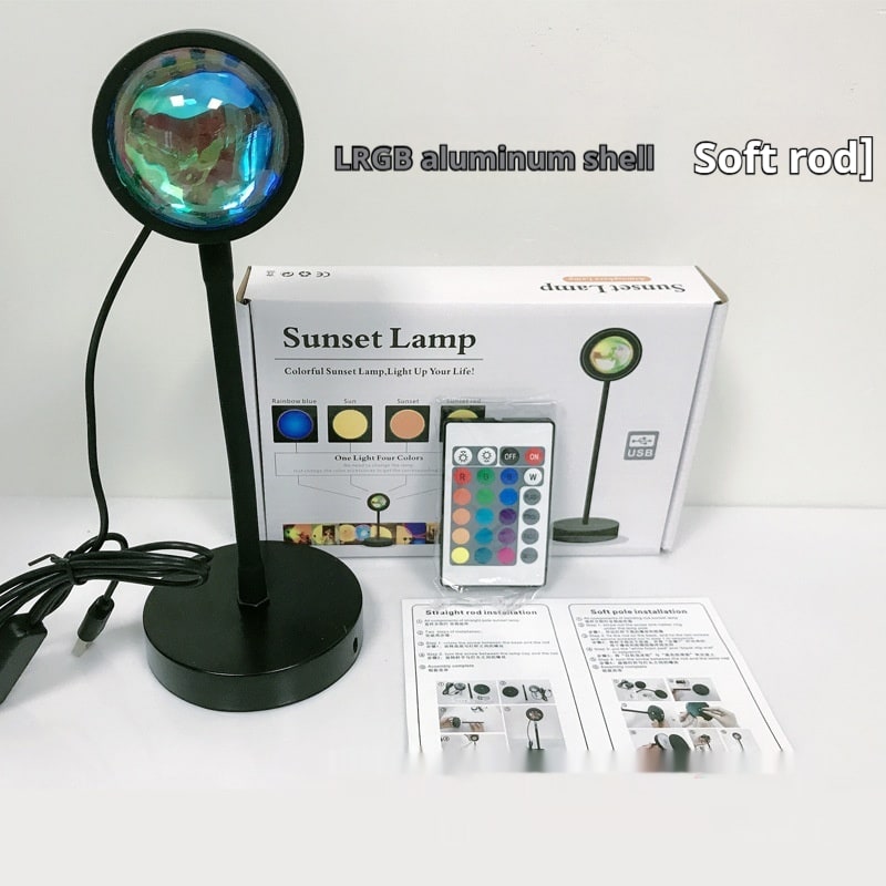 Sunset Lamp LED Projector Light with Adjustable Neck and Night Projection Ocean Wave