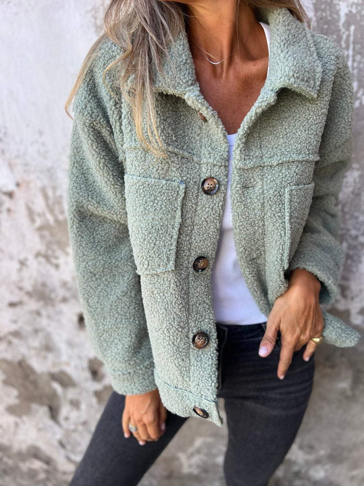 Suri | Quilted Button-Front Jacket with Chest Pockets for Women