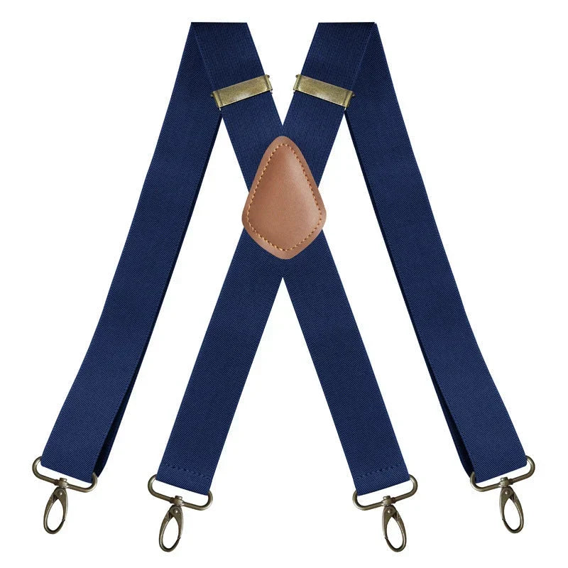 Suspenders | X-Back Adjustable & Lightweight | 4 Removable Clips