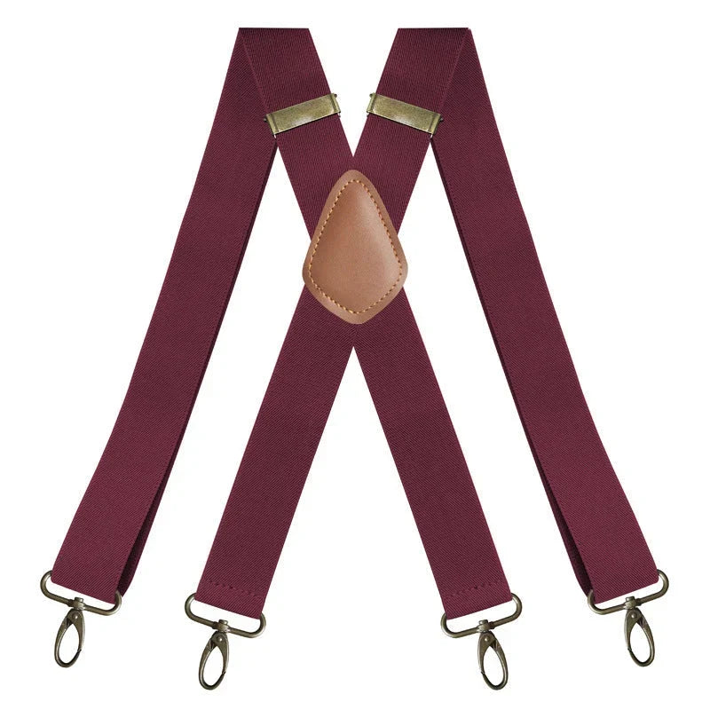 Suspenders | X-Back Adjustable & Lightweight | 4 Removable Clips