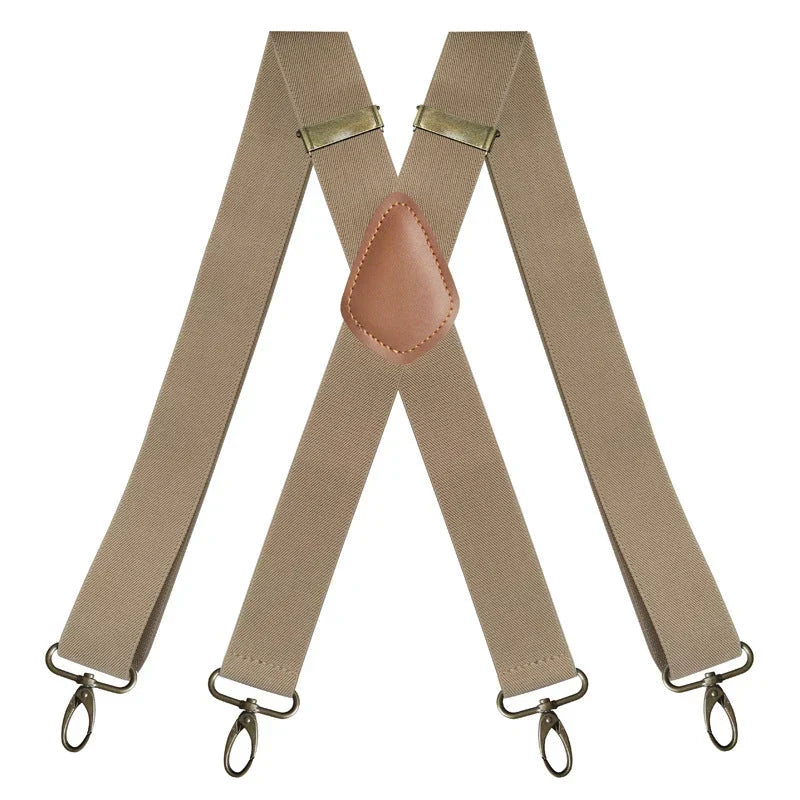 Suspenders | X-Back Adjustable & Lightweight | 4 Removable Clips
