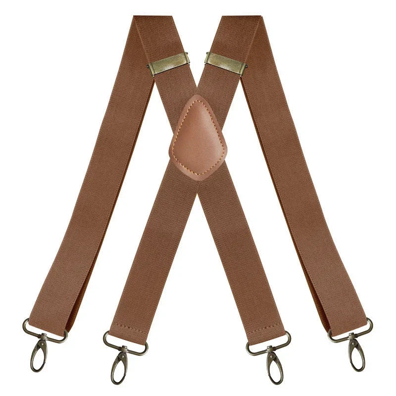 Suspenders | X-Back Adjustable & Lightweight | 4 Removable Clips