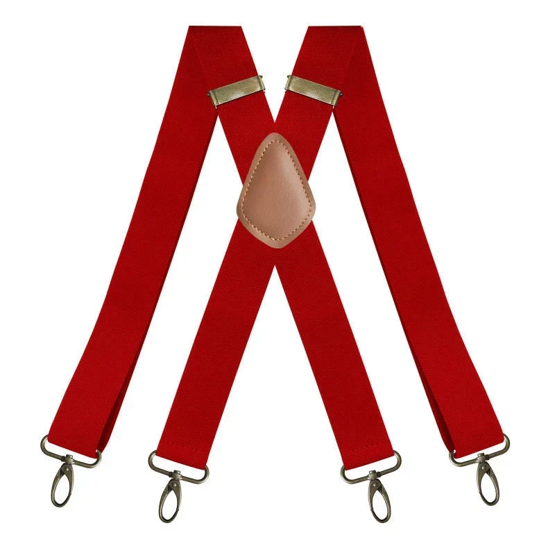 Suspenders | X-Back Adjustable & Lightweight | 4 Removable Clips