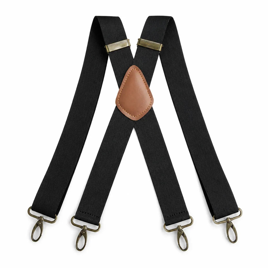 Suspenders | X-Back Adjustable & Lightweight | 4 Removable Clips