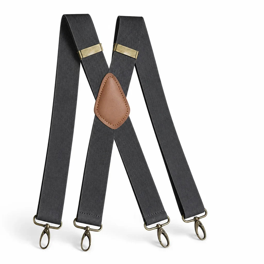 Suspenders | X-Back Adjustable & Lightweight | 4 Removable Clips