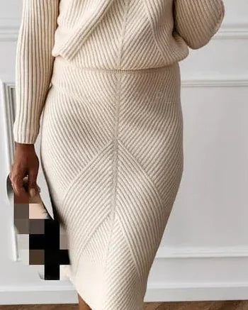 Sweater Dress – Black Mock Neck Midi