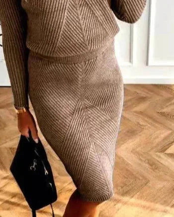 Sweater Dress – Black Mock Neck Midi