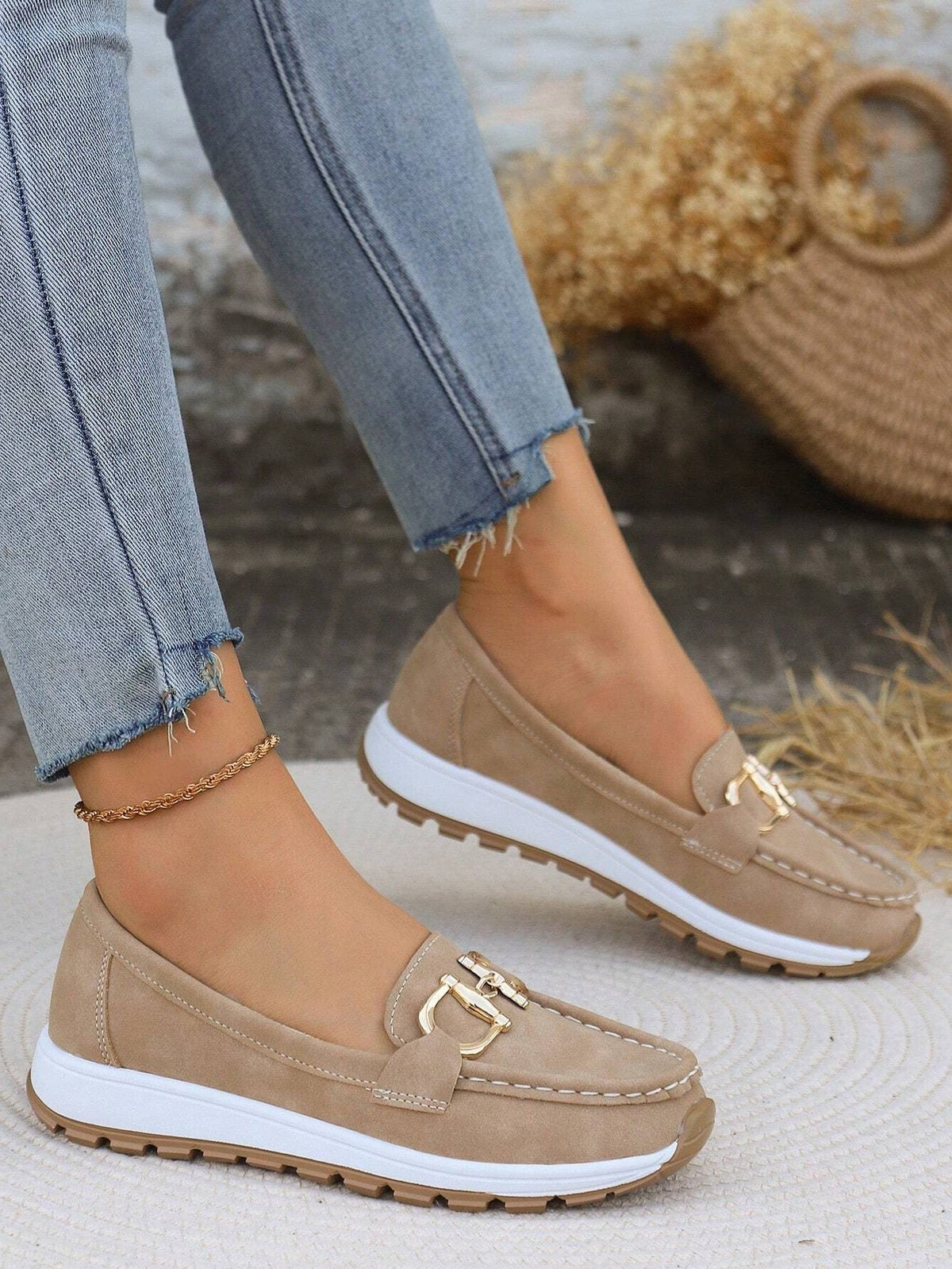 Sylvestre | Women's Suede Loafers with Metallic Accent