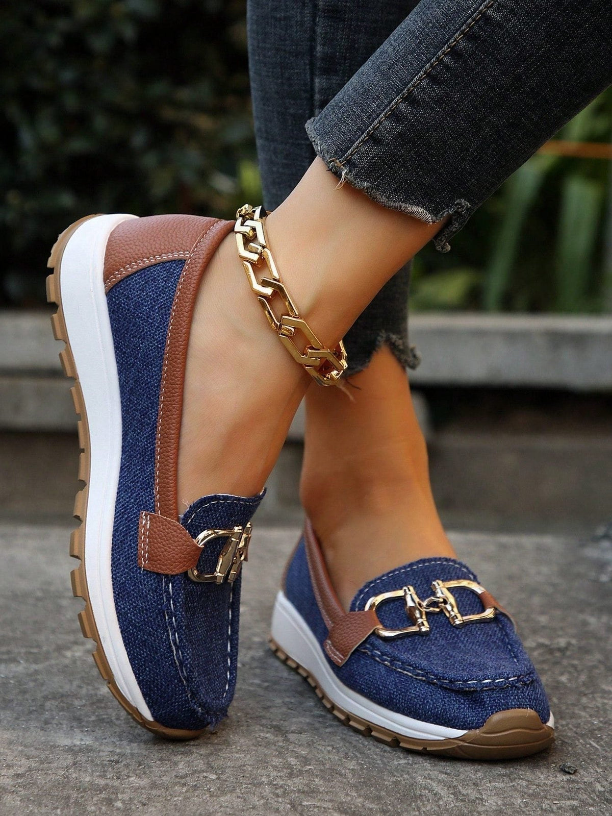 Sylvestre | Women's Suede Loafers with Metallic Accent