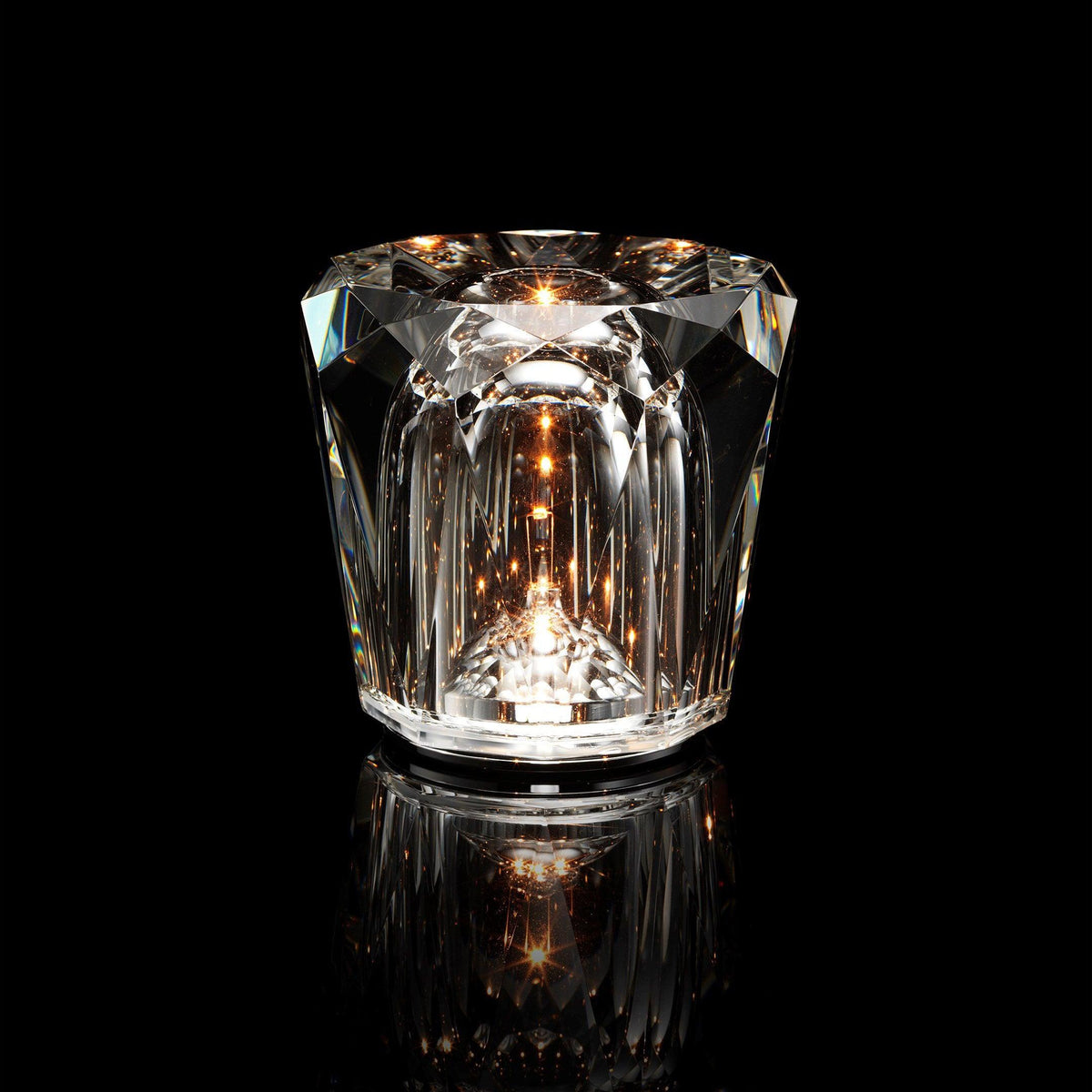 Table Lamp | Diamond-Cut Crystal Prism Shade & USB Rechargeable