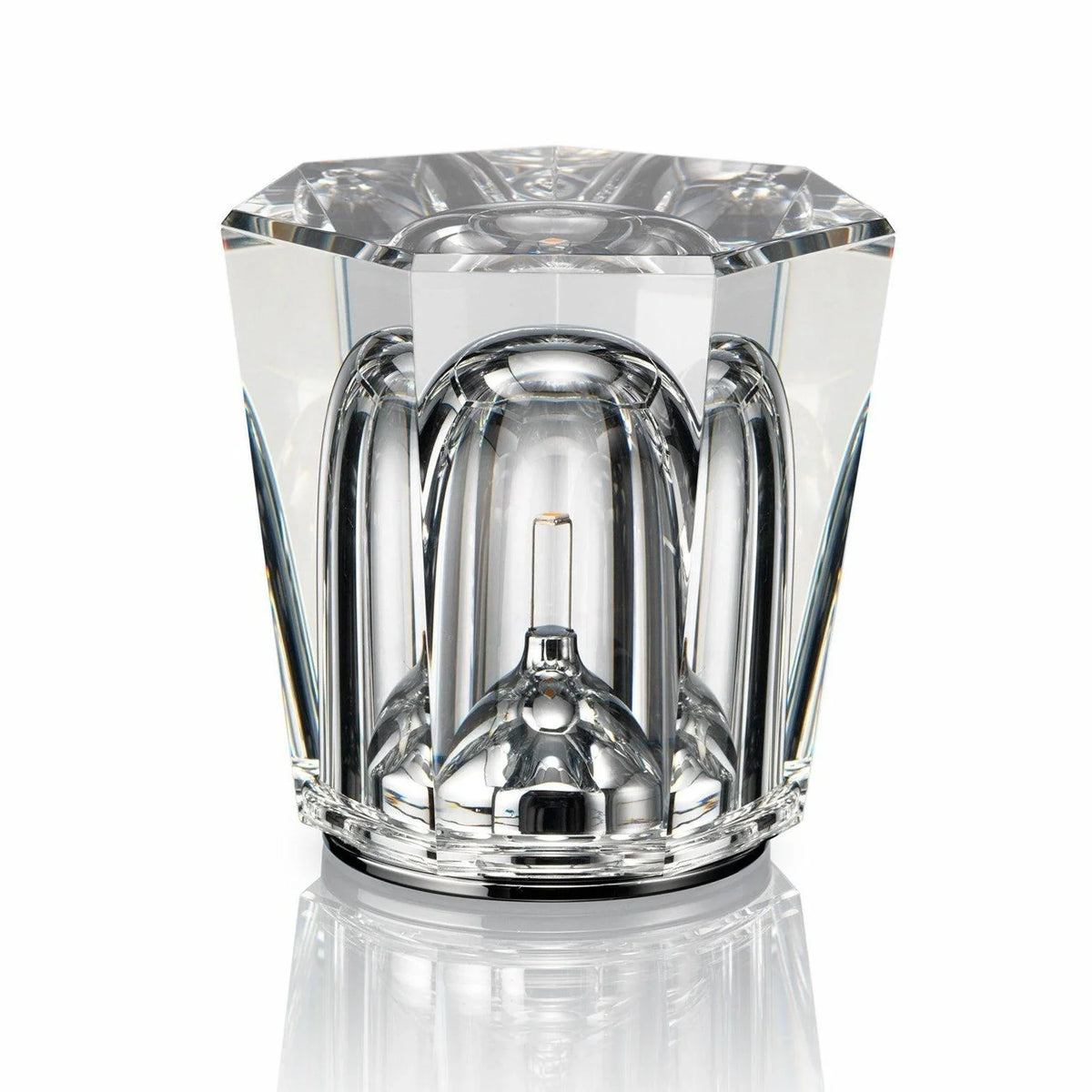 Table Lamp | Diamond-Cut Crystal Prism Shade & USB Rechargeable