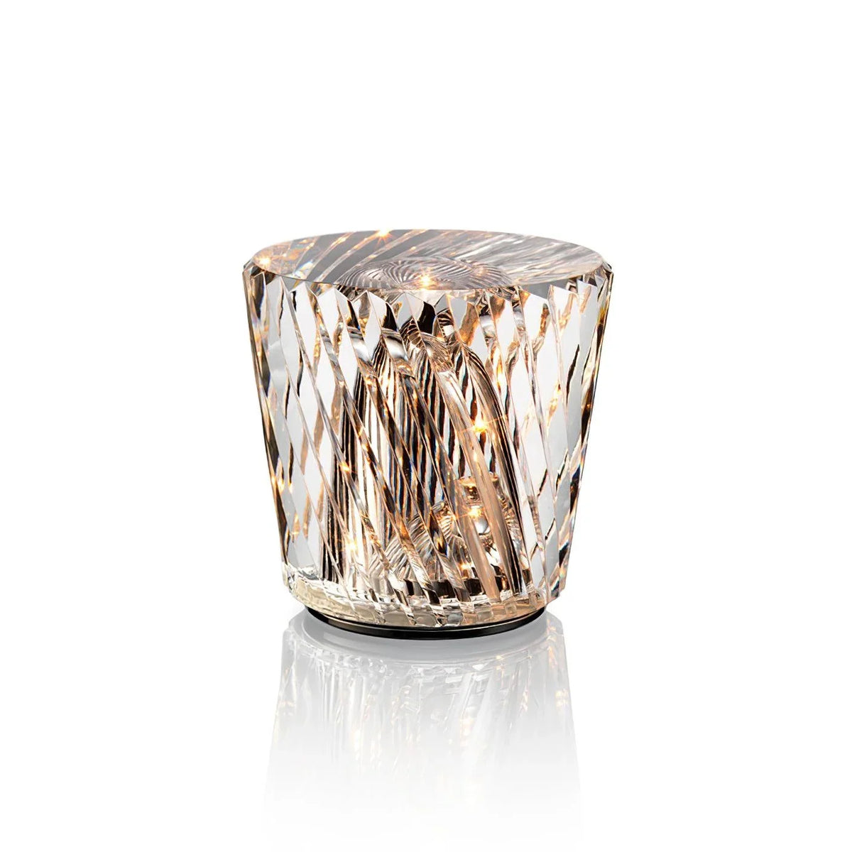 Table Lamp | Diamond-Cut Crystal Prism Shade & USB Rechargeable
