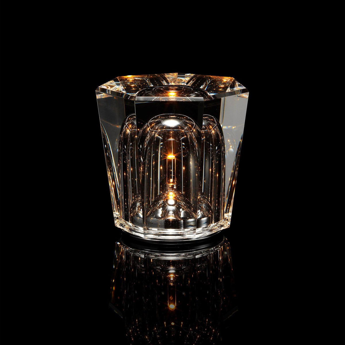 Table Lamp | Diamond-Cut Crystal Prism Shade & USB Rechargeable