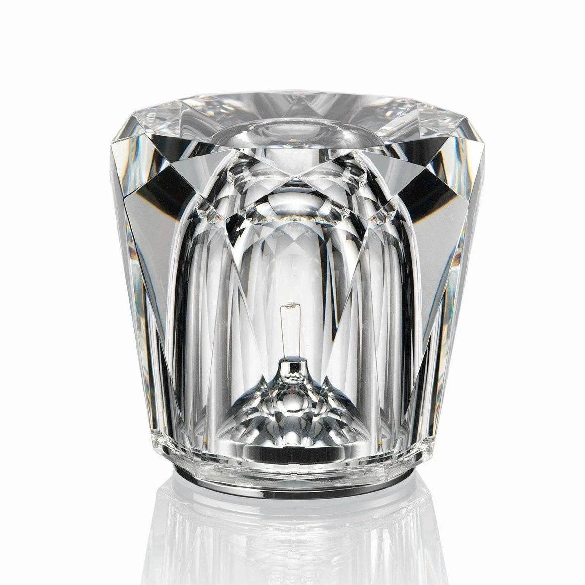 Table Lamp | Diamond-Cut Crystal Prism Shade & USB Rechargeable