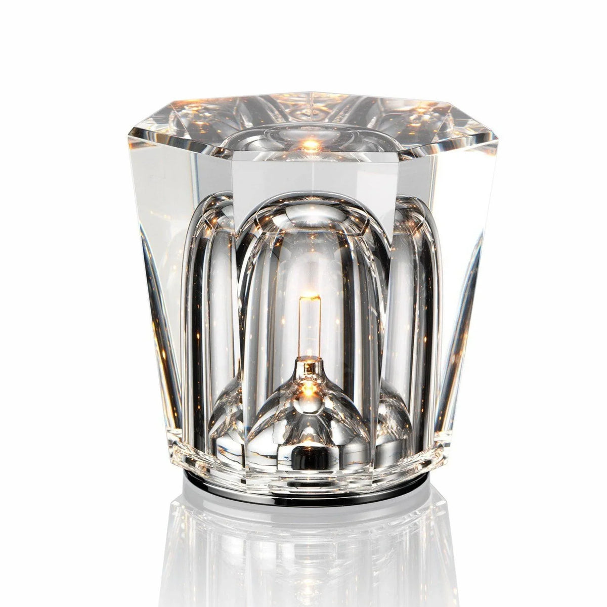 Table Lamp | Diamond-Cut Crystal Prism Shade & USB Rechargeable