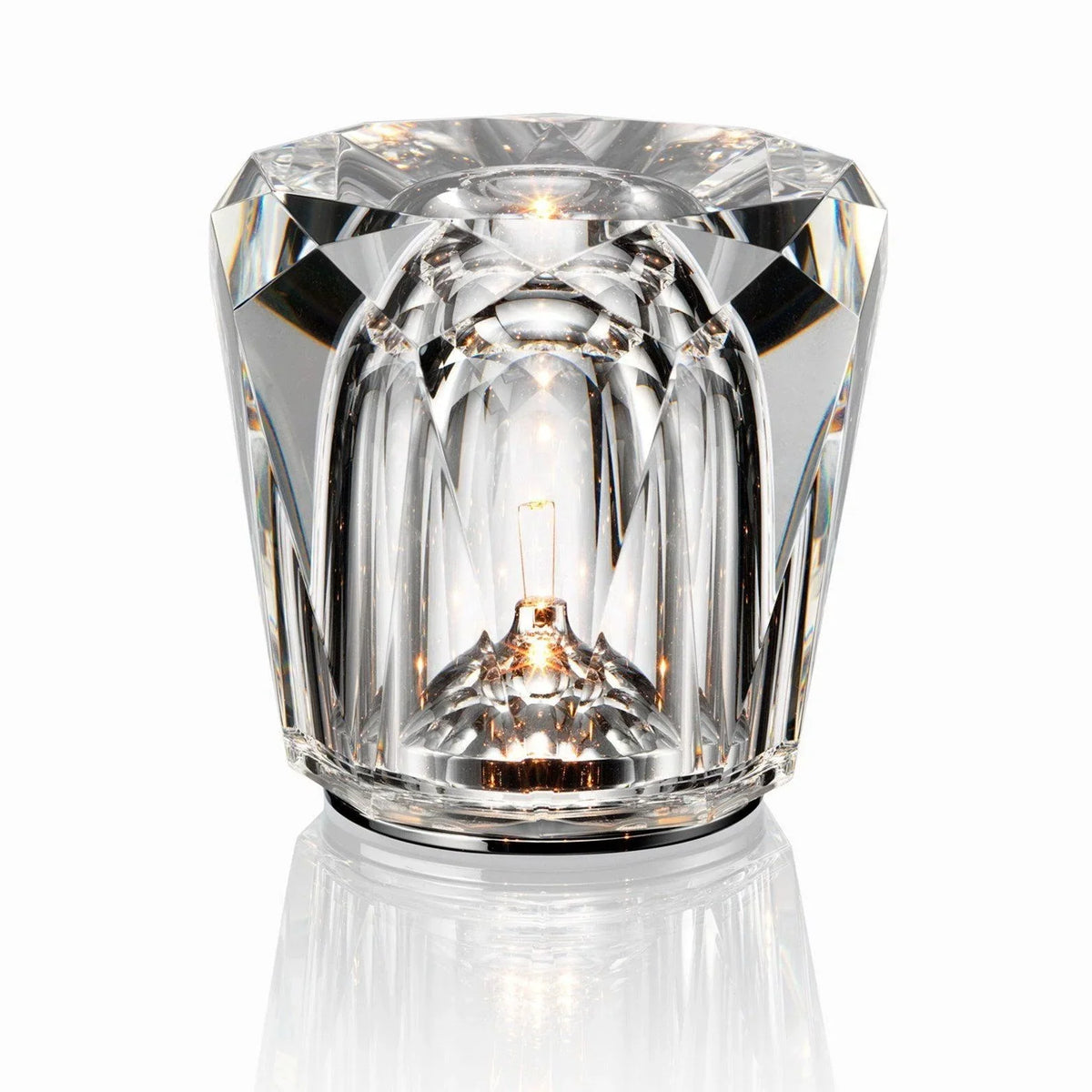 Table Lamp | Diamond-Cut Crystal Prism Shade & USB Rechargeable