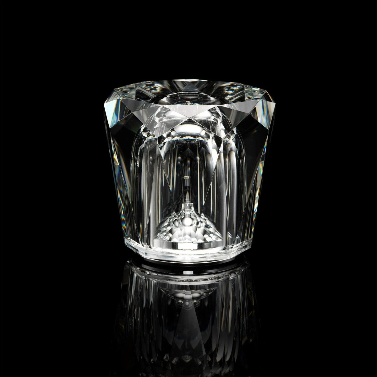 Table Lamp | Diamond-Cut Crystal Prism Shade & USB Rechargeable