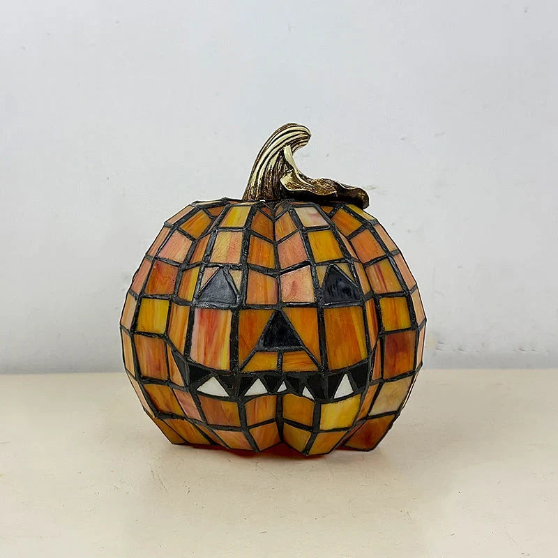 Table Lamp | Stained Glass Jack-O'-Lantern | Plug-In