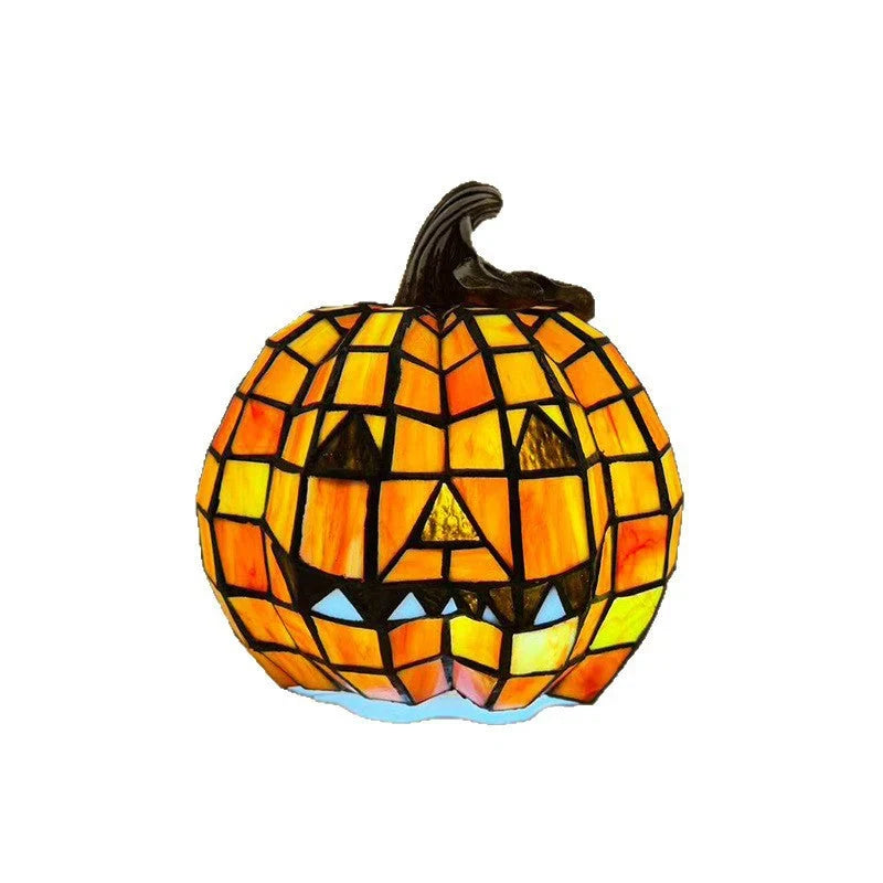 Table Lamp | Stained Glass Jack-O'-Lantern | Plug-In