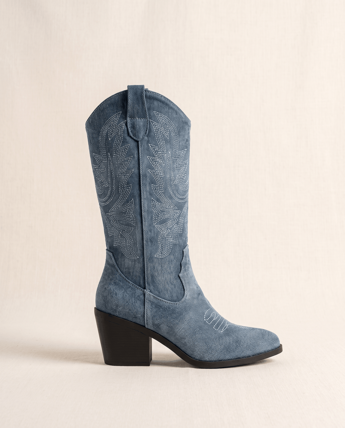 Tall Cowboy Boots – Textured Upper, Block Heel & Pointed Toe | Nancy