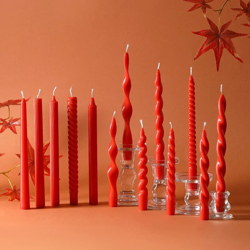 Taper Candle Pair | Sinuous Twist & Drip-Resistant