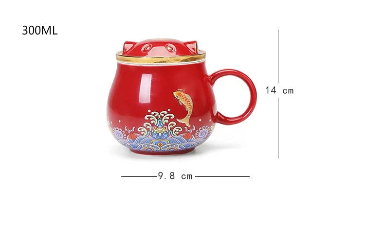Tea Infuser Cup | Porcelain Removable Infuser Dishwasher & Microwave-Safe