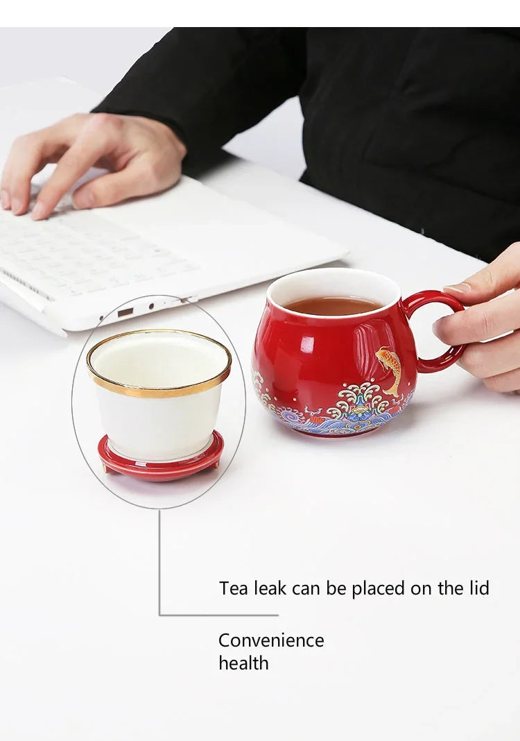 Tea Infuser Cup | Porcelain Removable Infuser Dishwasher & Microwave-Safe