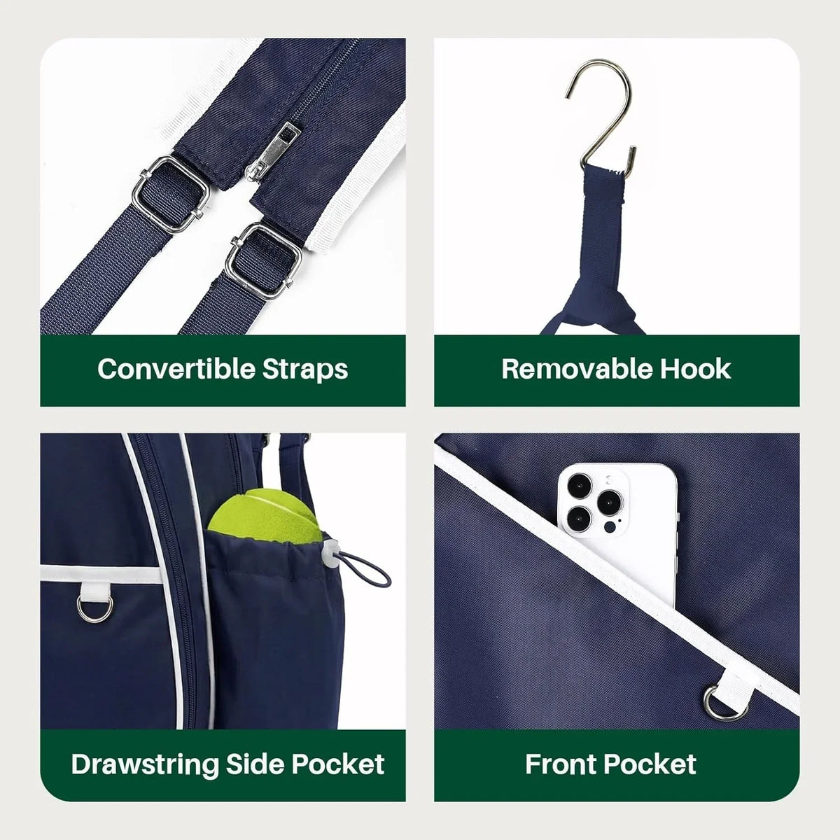 Tennis Racket Backpack | Water-Resistant Multi-Racket Compartment & Padded Straps