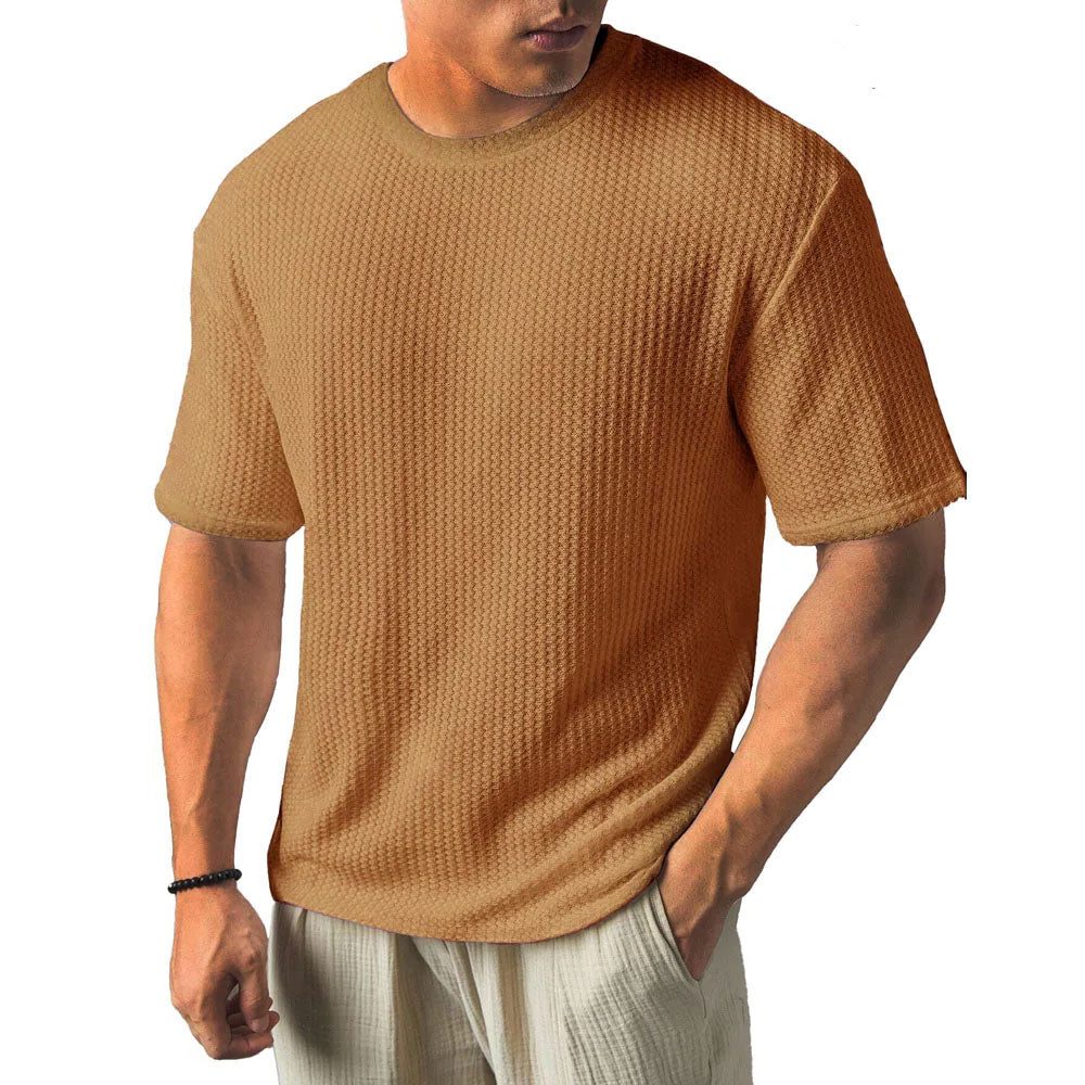 Textured Crew Neck T-Shirt for Men