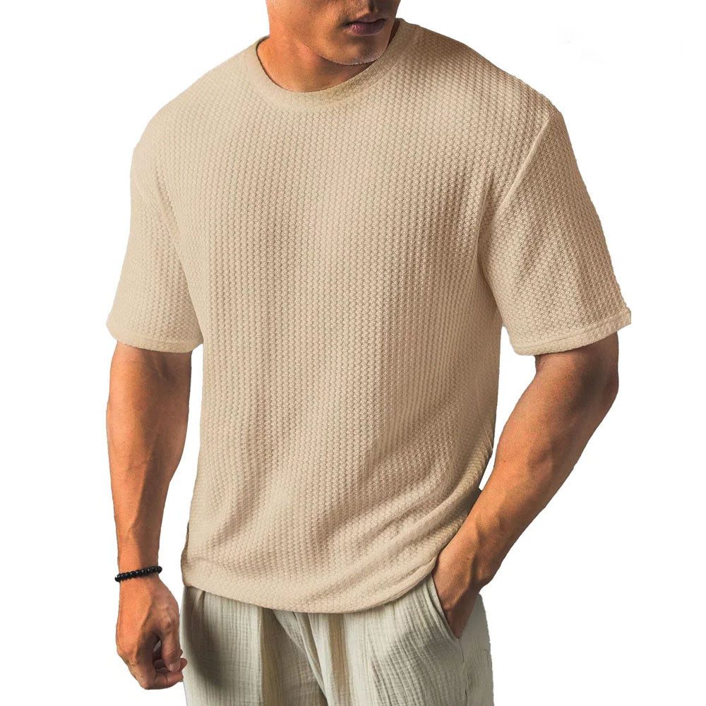 Textured Crew Neck T-Shirt for Men