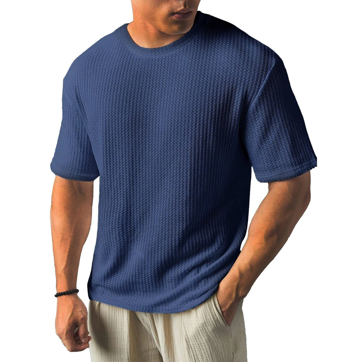 Textured Crew Neck T-Shirt for Men